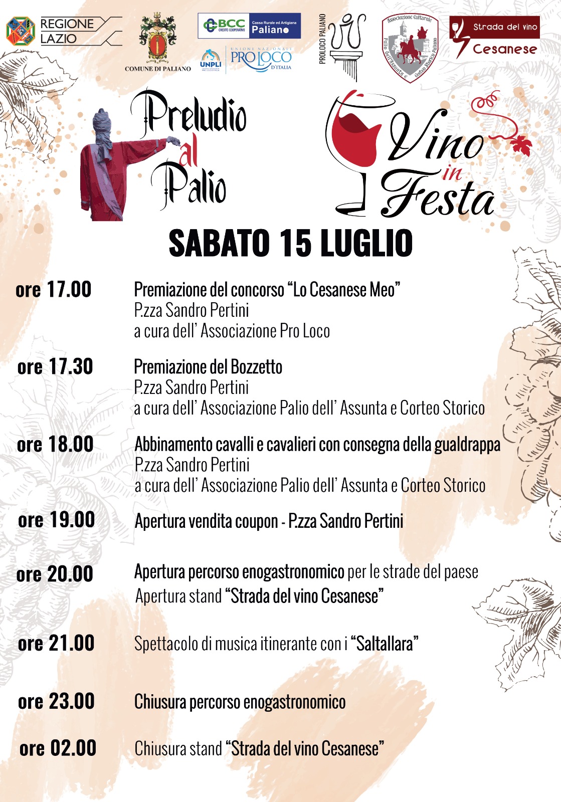 XXIV EDIZIONE DI VINO IN FESTA E PRELUDIO AL PALIO